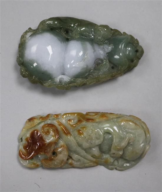 Two Chinese jadeite carvings